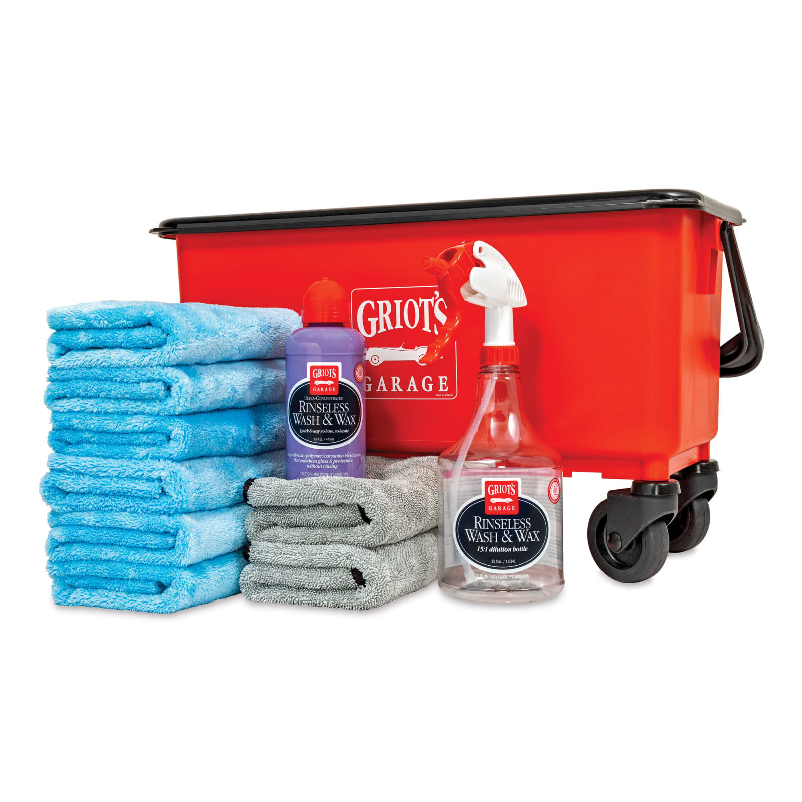 Griot's Garage Rinseless Wash & Wax Kit - with Bucket